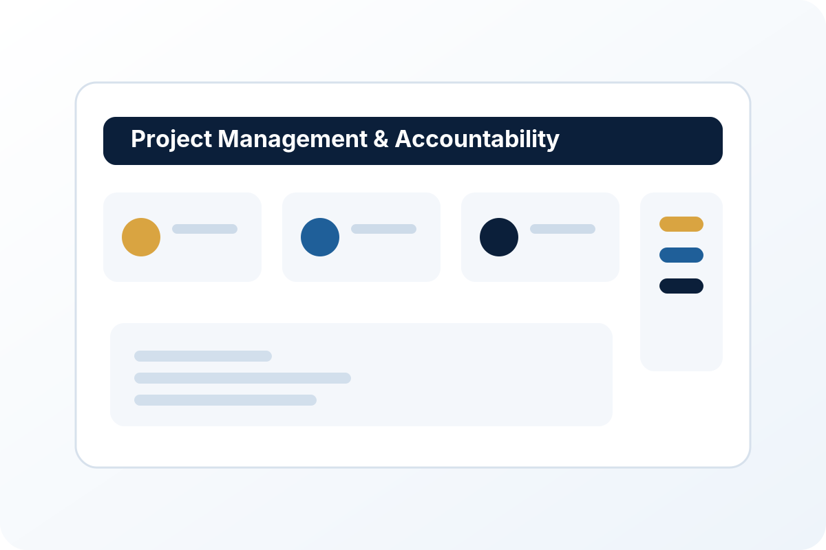 Illustration of project oversight and coordinated service delivery.